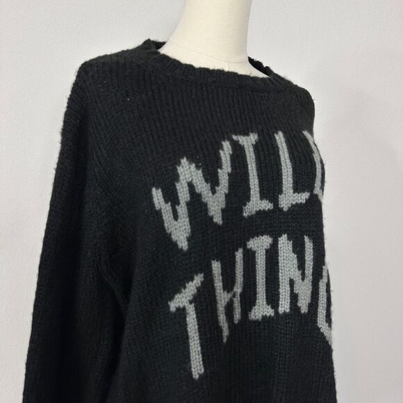 Wooden Ships “Wild Thing” Black Mohair Wool Blend Knit Sweater M/L Cabincore - Picture 11 of 12